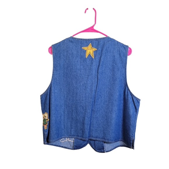 The Quacker Factory Women's Vest Sleeveless Denim Blue Angels Size Large. - Picture 2 of 9